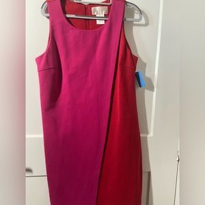 Julie Brown collection pink and red color block sleeveless dress in XL